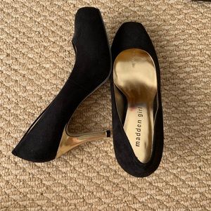 Madden Girl black and gold heels